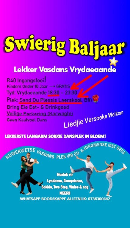 Swierig Baljaar venue and Friday evening activity